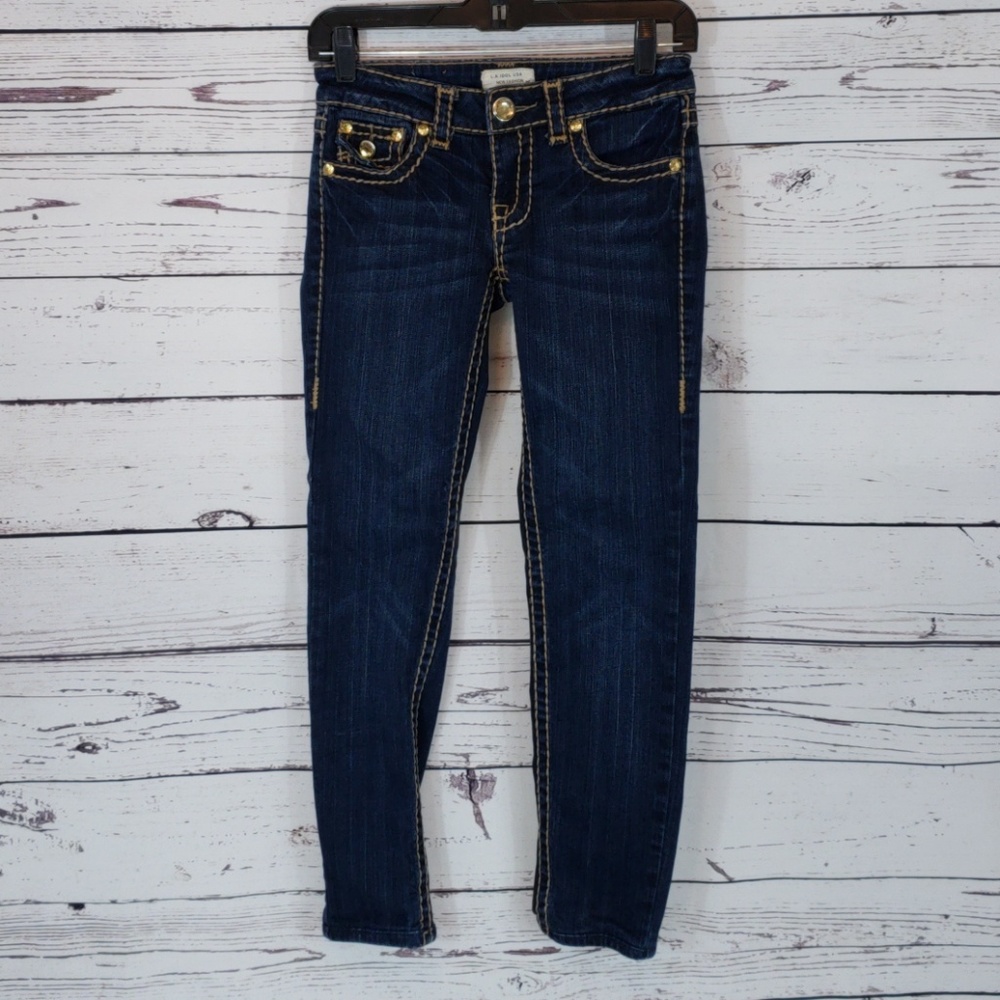 LA Idol studded gem skinny jeans sz 1